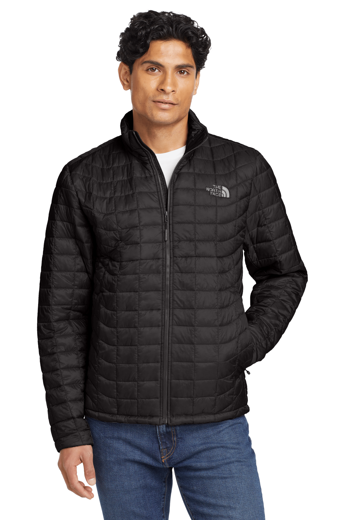 The North Face Grid-Quilted Black Stand-Collar Jacket