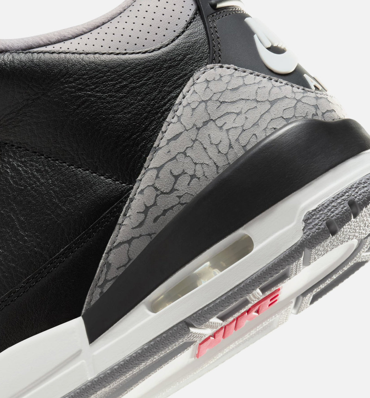 Air Jordan 3 Retro Black Cement Men's Shoes - Black Fire Red Cement Grey White