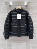 Moncler Glossy Black Stand-Collar Quilted Puffer Jacket