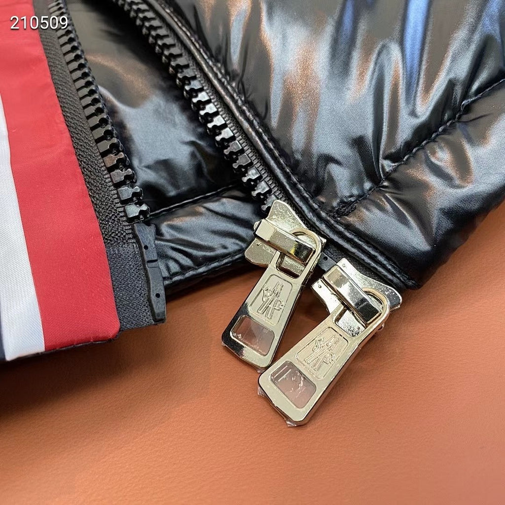 Moncler Glossy Black Hooded Quilted Puffer Jacket