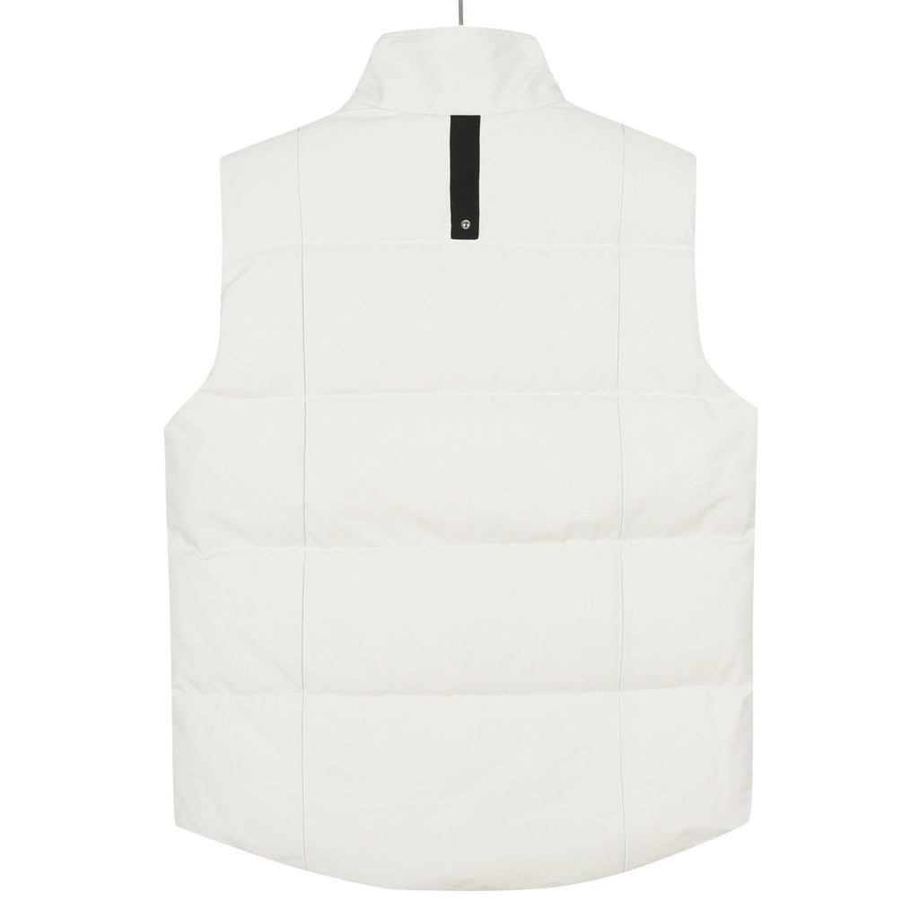 Moose Knuckles Quilted White Zip-Front Puffer Vest