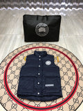 Canada Goose Quilted Navy Blue Snap-Front Puffer Vest