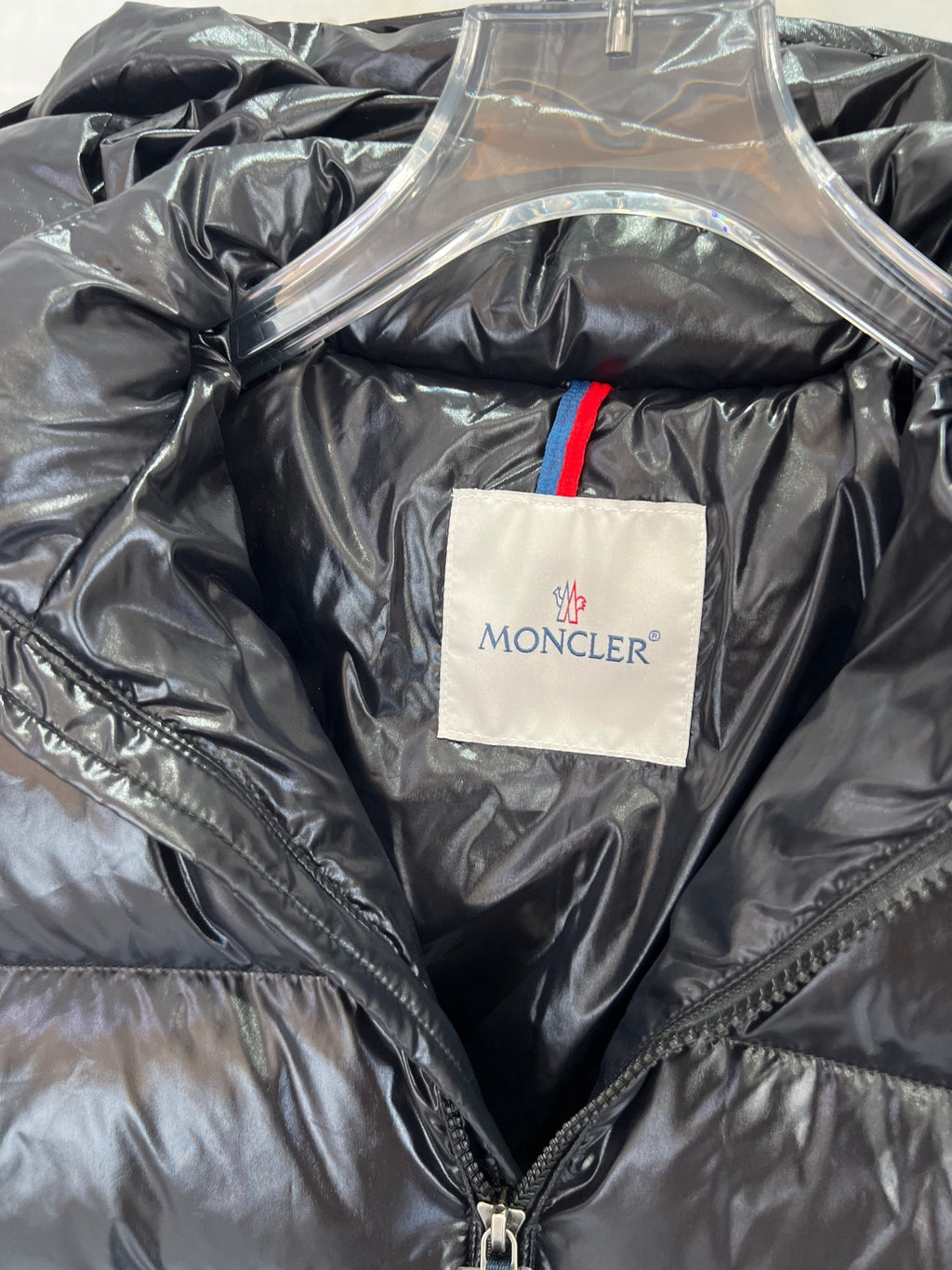 Moncler Glossy Black Hooded Quilted Puffer Jacket