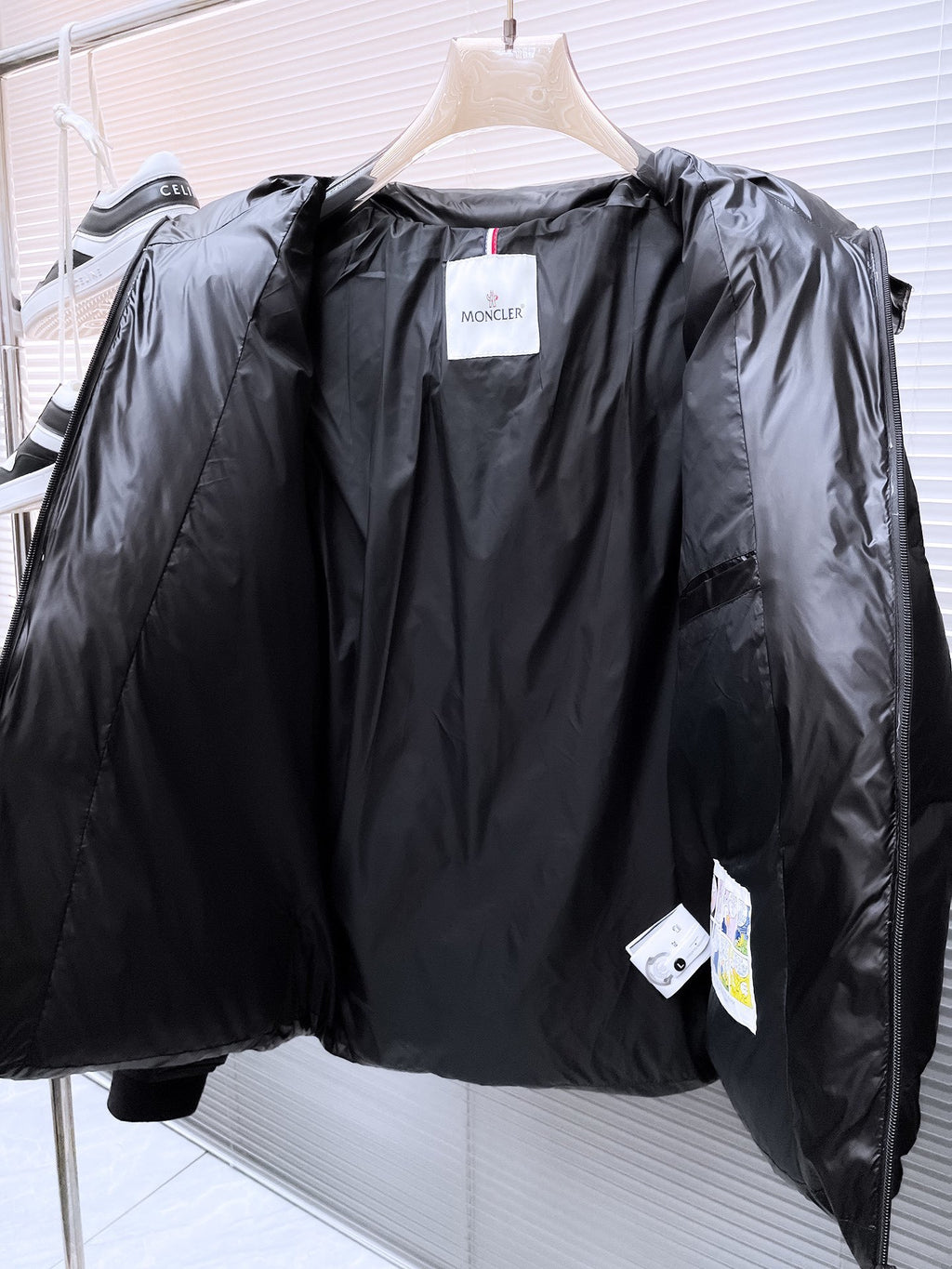 Moncler Quilted Black Logo-Print Hooded Puffer Jacket