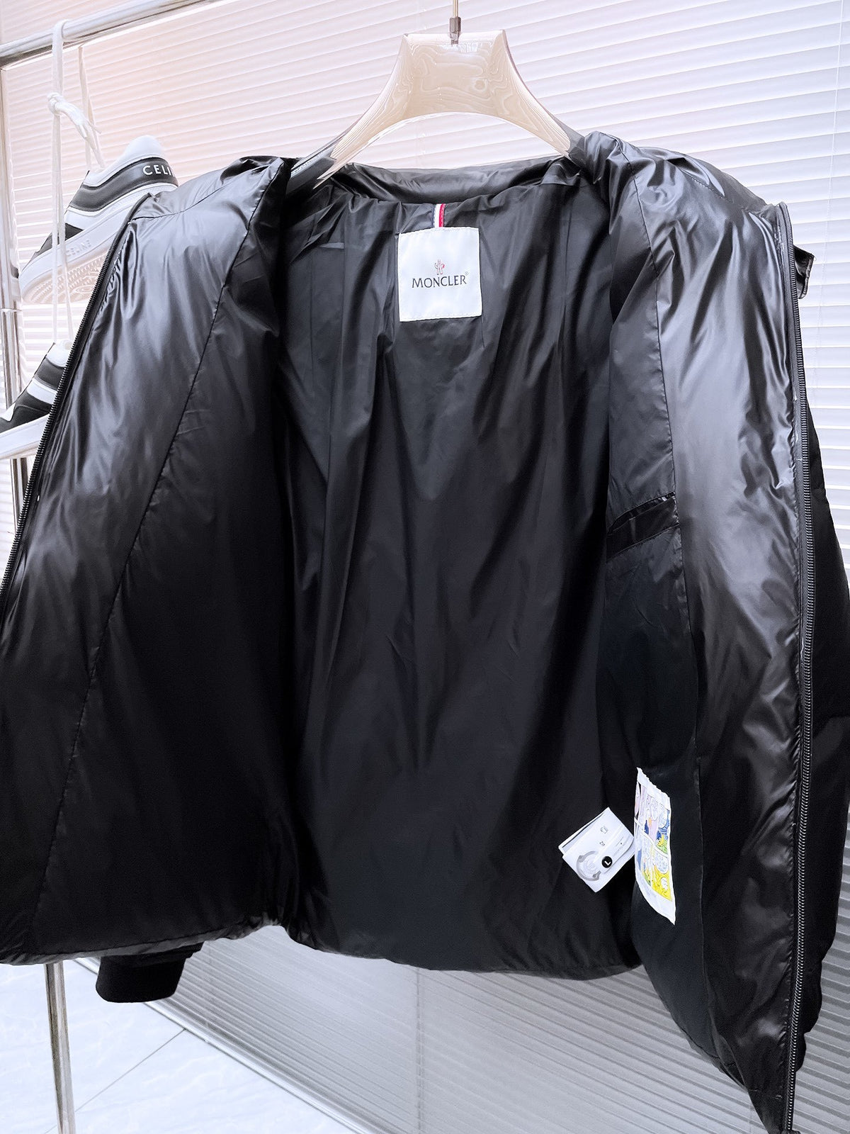 Moncler Quilted Black Logo-Print Hooded Puffer Jacket