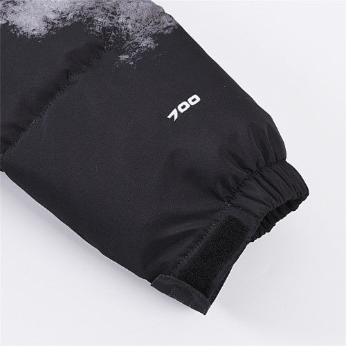 The North Face Black and White Cloud-Print Puffer Jacket