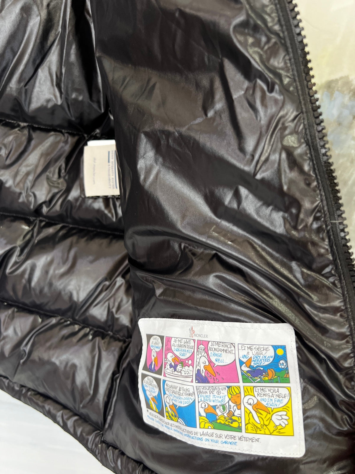 Moncler Glossy Black Hooded Quilted Puffer Jacket