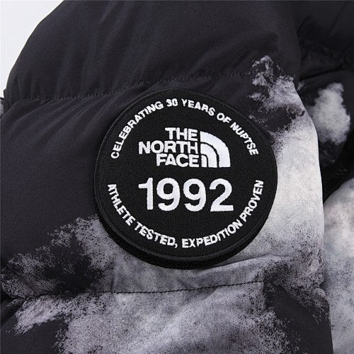 The North Face Black and White Cloud-Print Puffer Jacket