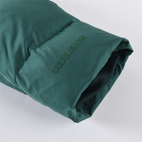 lululemon Quilted Deep Green Hooded Puffer Jacket