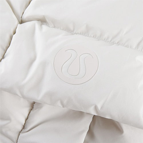 lululemon Quilted Ivory White Cropped Hooded Puffer Jacket