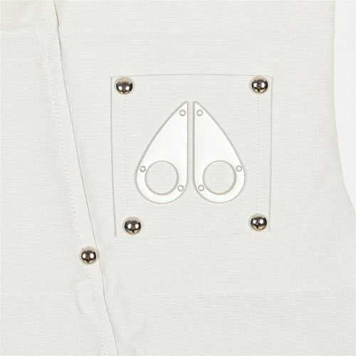 Moose Knuckles Quilted White Zip-Front Puffer Vest