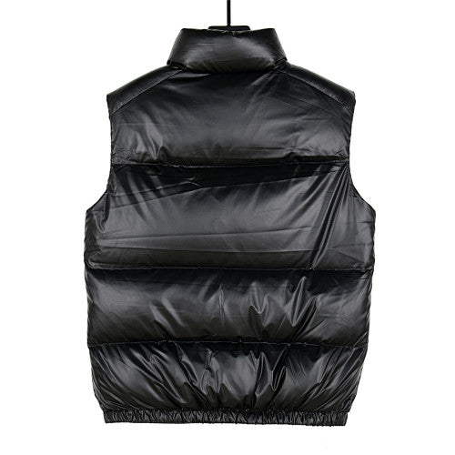 Prada Glossy Black Quilted Zip-Front Puffer Vest