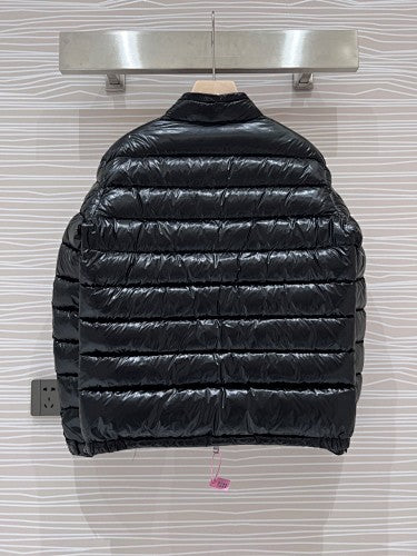 Moncler Glossy Black Stand-Collar Quilted Puffer Jacket