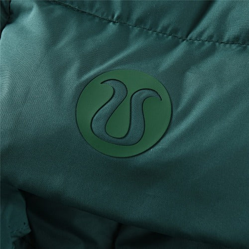 lululemon Quilted Deep Green Hooded Puffer Jacket