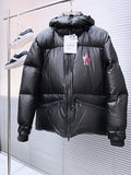 Moncler Quilted Black Logo-Print Hooded Puffer Jacket
