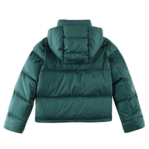 lululemon Quilted Deep Green Hooded Puffer Jacket