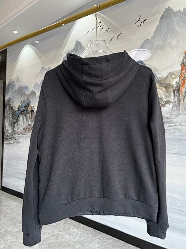 Moncler Hybrid Black and White Striped Hooded Jacket