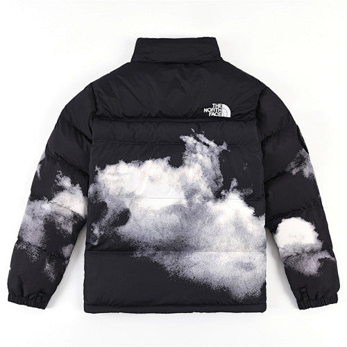 The North Face Black and White Cloud-Print Puffer Jacket