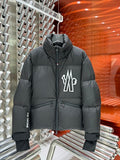 Moncler Logo-Print Black Stand-Collar Puffer Jacket