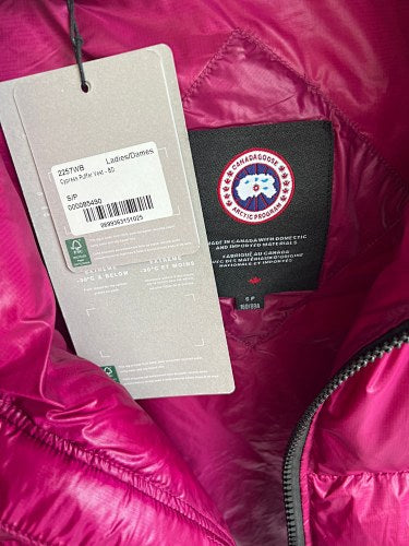 Canada Goose Glossy Fuchsia Quilted Zip-Front Puffer Vest
