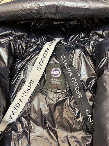 Canada Goose Glossy Black Hooded Quilted Puffer Jacket