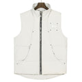 Moose Knuckles Quilted White Zip-Front Puffer Vest