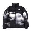 The North Face Black and White Cloud-Print Puffer Jacket