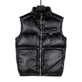 Prada Glossy Black Quilted Zip-Front Puffer Vest