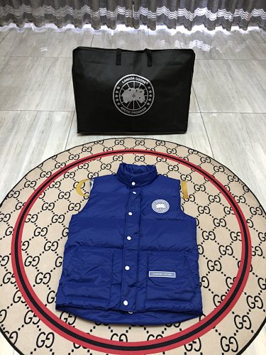 Canada Goose Quilted Royal Blue Snap-Front Puffer Vest