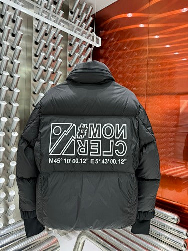 Moncler Logo-Print Black Stand-Collar Puffer Jacket