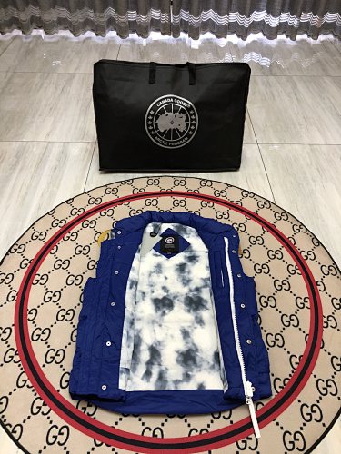 Canada Goose Quilted Royal Blue Snap-Front Puffer Vest