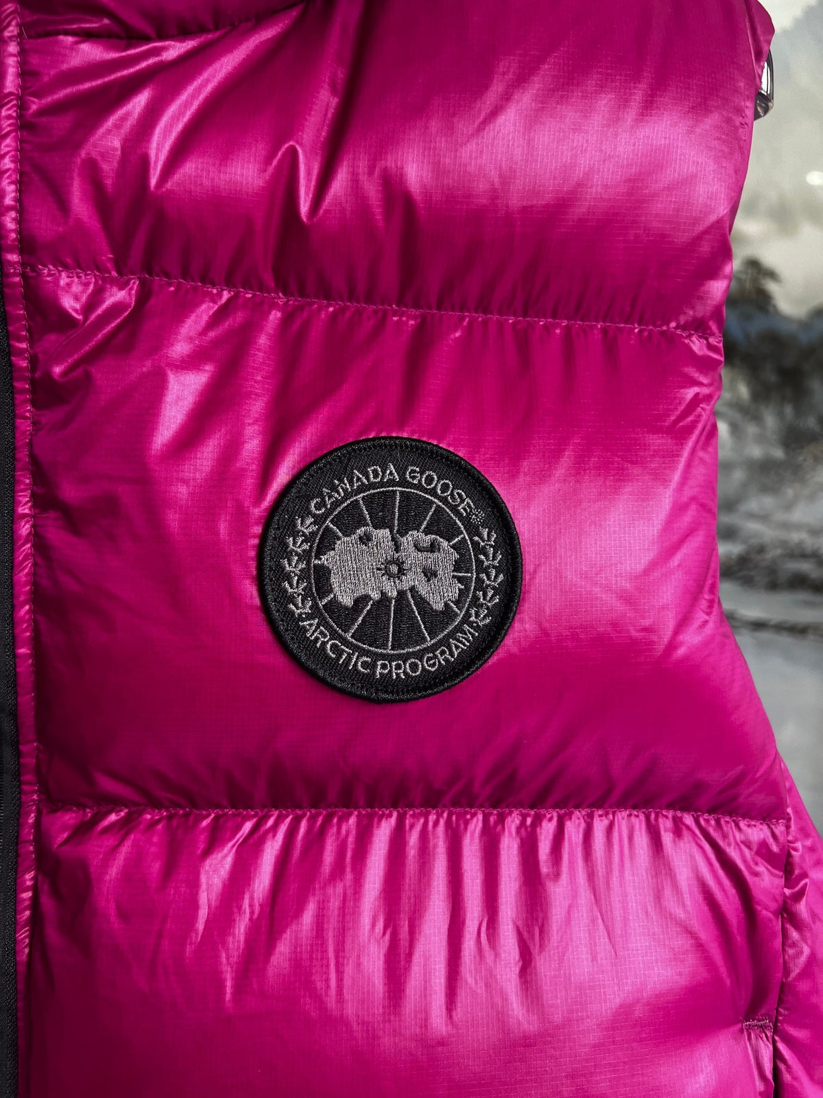 Canada Goose Glossy Fuchsia Quilted Zip-Front Puffer Vest