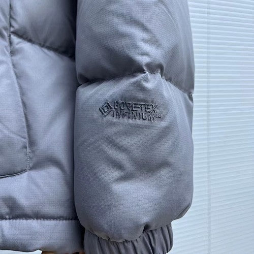 The North Face Quilted Slate Gray Hooded Puffer Jacket