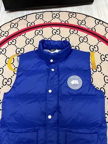 Canada Goose Quilted Royal Blue Snap-Front Puffer Vest