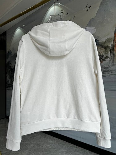 Moncler Hybrid White and Black Striped Hooded Jacket