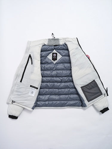 Canada Goose Quilted White Stand-Collar Zip-Front Jacket