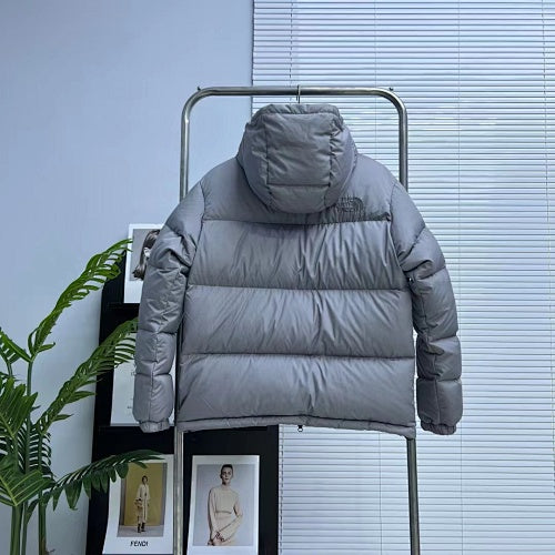The North Face Quilted Slate Gray Hooded Puffer Jacket