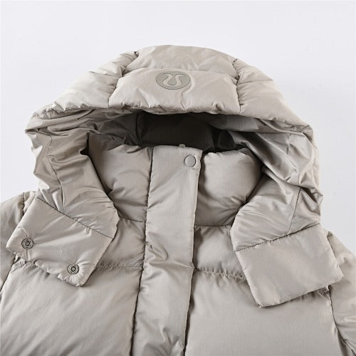 lululemon Quilted Light Taupe Cropped Hooded Puffer Jacket