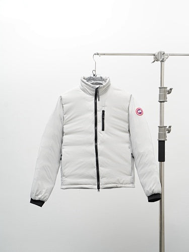 Canada Goose Quilted White Stand-Collar Zip-Front Jacket