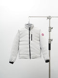 Canada Goose Quilted White Stand-Collar Zip-Front Jacket