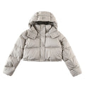 lululemon Quilted Light Taupe Cropped Hooded Puffer Jacket