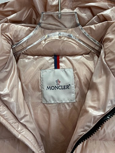 Moncler Glossy Blush Pink Hooded Quilted Puffer Jacket