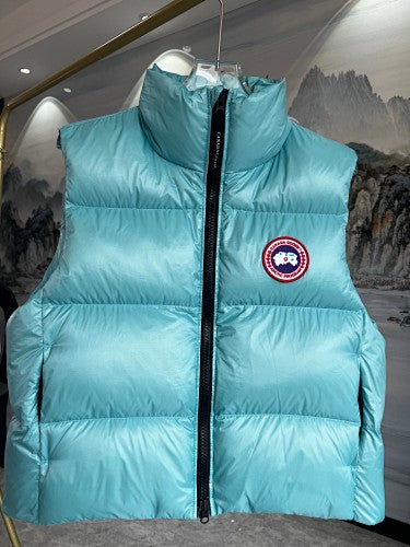 Canada Goose Glossy Turquoise Quilted Zip-Front Puffer Vest