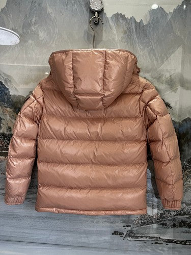 Moncler Glossy Blush Pink Hooded Quilted Puffer Jacket