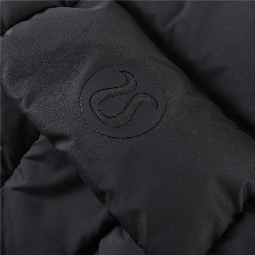 lululemon Quilted Black Cropped Hooded Puffer Jacket