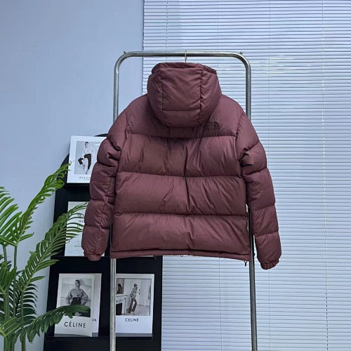 The North Face Quilted Dusty Plum Hooded Puffer Jacket