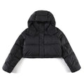 lululemon Quilted Black Cropped Hooded Puffer Jacket