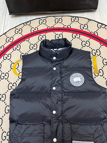 Canada Goose Quilted Black Snap-Front Puffer Vest