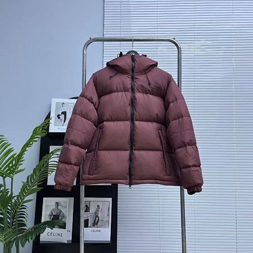 The North Face Quilted Dusty Plum Hooded Puffer Jacket