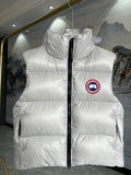 Canada Goose Glossy White Quilted Zip-Front Puffer Vest